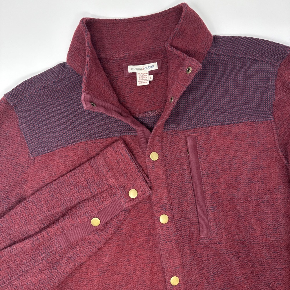 Carbon 2 Cobalt Snap Button Shacket Maroon‎ Men's Large Long Sleeve